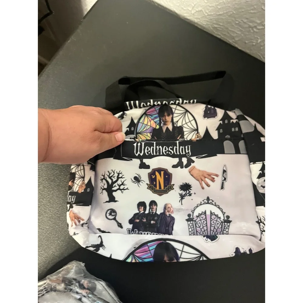 Wednesday Addams Netflix Series Insulated Lunch Bag Gothic Nevermore Academy